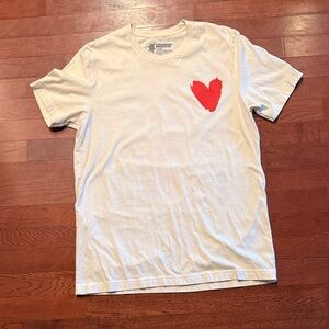 Modern Amusement White Tee with Red Heart